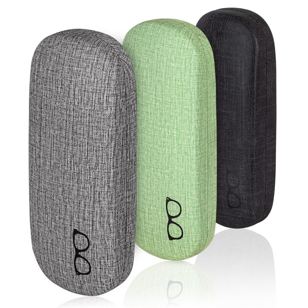 1540 3-Pack Hard Shell Eyeglasses Case Large Reading Glasses Hard Case